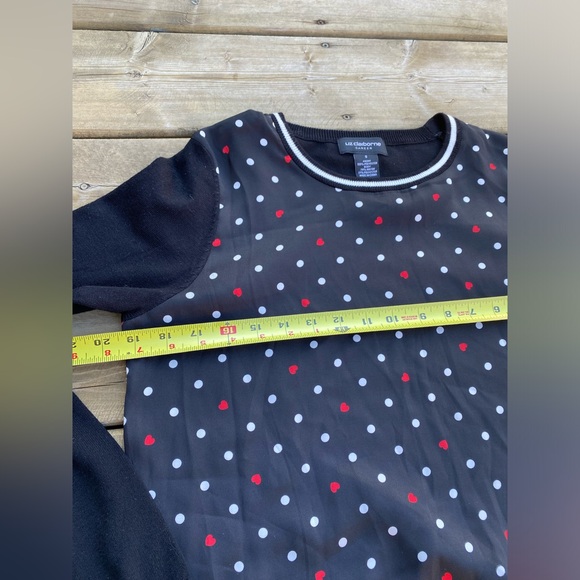 Liz Claiborne Career Women’s Size S blouse polka dot long sleeves. - Picture 8 of 9